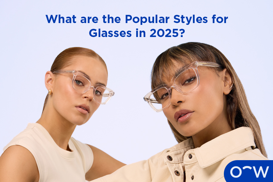 A woman wearing 2025 trending eyewear
