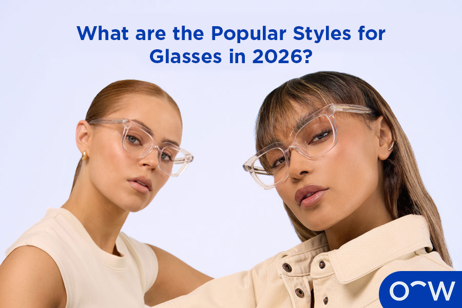 A woman wearing 2026 trending eyewear