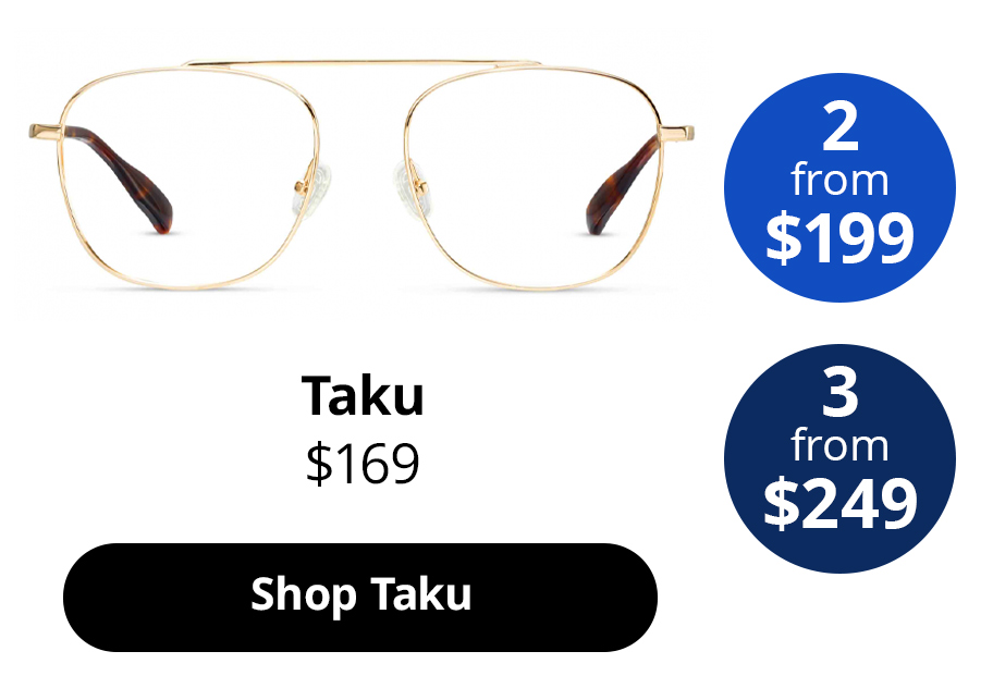 Taku optical gold glasses frame.