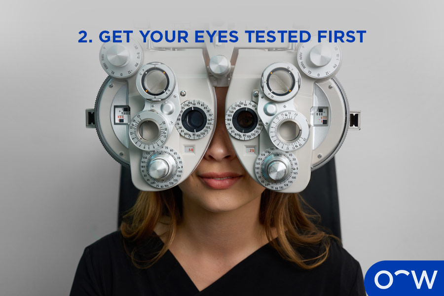 An eye test being conducted.