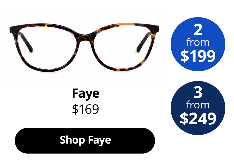 Faye optical frame in the colour Indigo Tortoise.