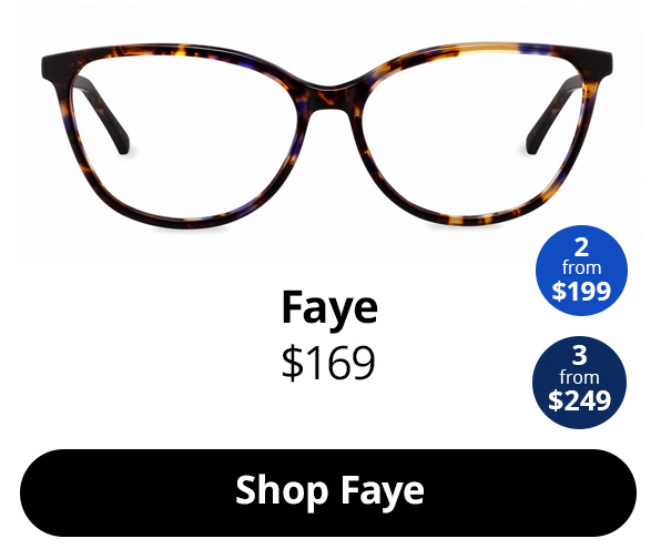 Faye optical frame in the colour Indigo Tortoise.