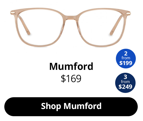 Mumford optical frame in the colour Bare.