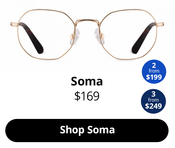 Soma optical frame in the colour Gold.