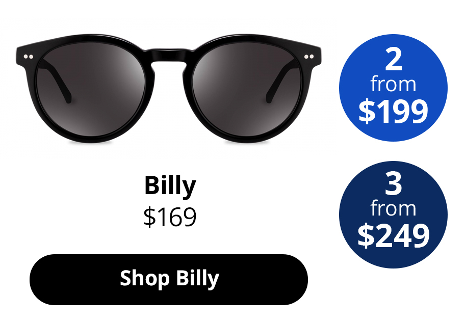 Billy Sunglasses in the colour Obsidian Black from $169