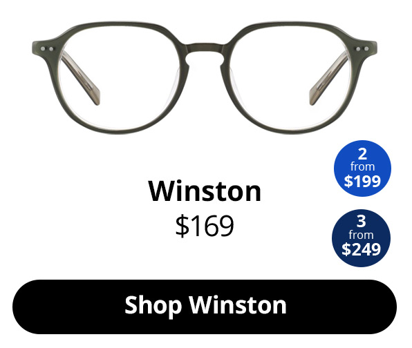 Winston optical glasses in th eoclour Dark Olive from $169 e
