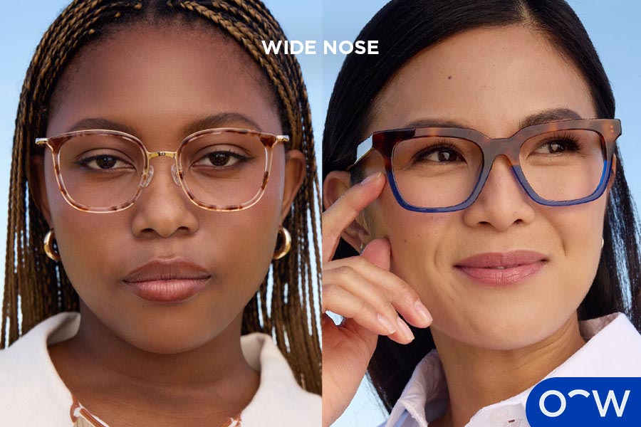 An example of two women with a wide nose shape facing the camera.