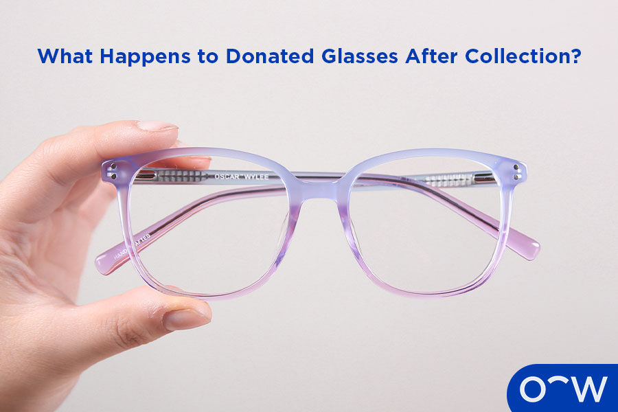 A photo of someone holding a pair of glasses