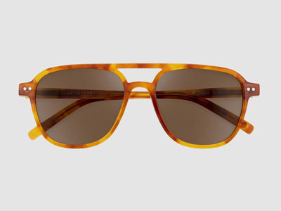 Vivid Aviator Duckworth sunglasses frame in Blonde Tortoise.