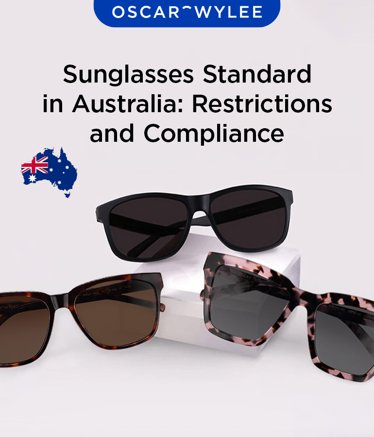 Sunglasses with UV protection meeting Australian safety standards
