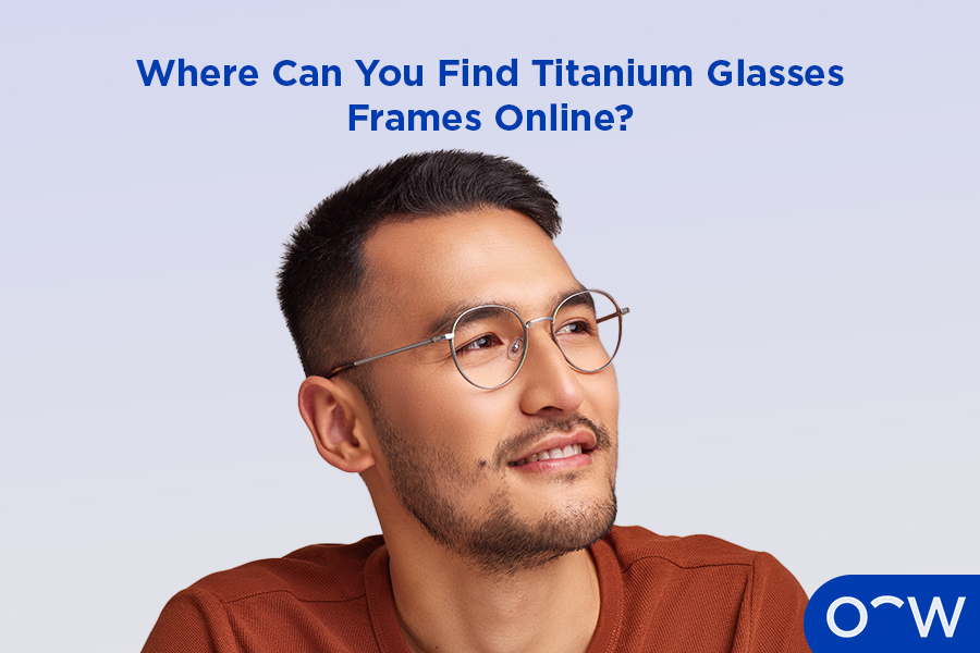 A person wearing titanium glasses frames.