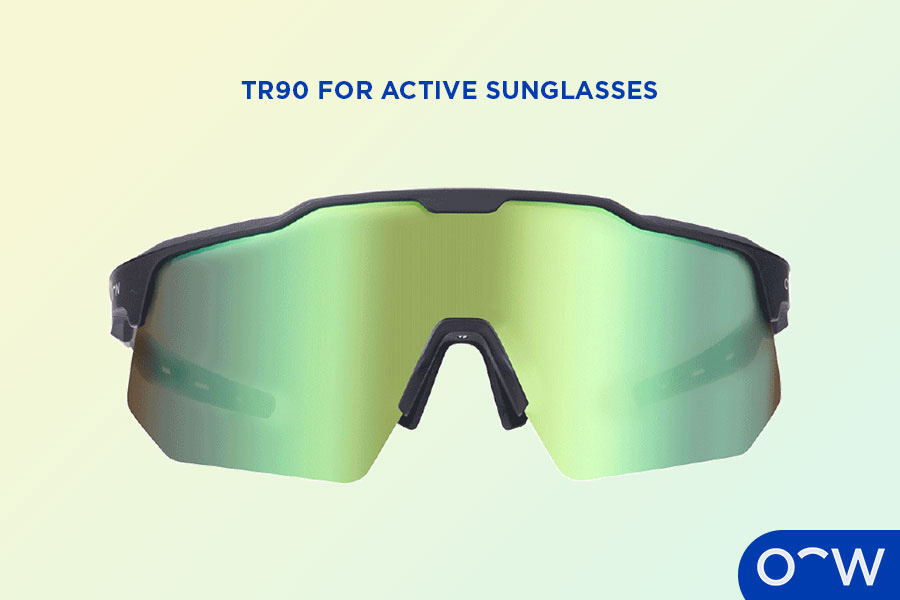 Active sunglasses with a colour enhancement single lens.
