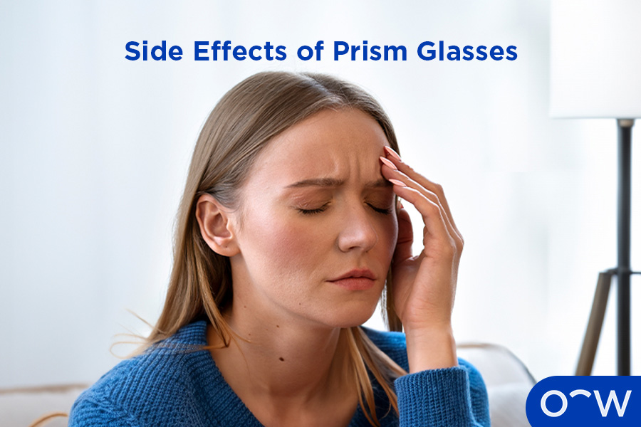 A woman with her hand on her forehead and eyes closed indicating a headache