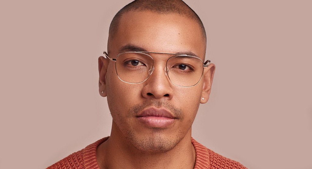 Male Wearing Oscar Wylee Australia Stainless-Steel Glasses