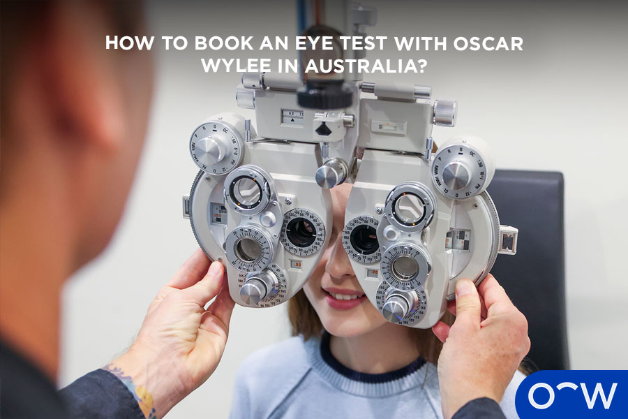 A photo of a person getting an eye test at Oscar Wylee.
