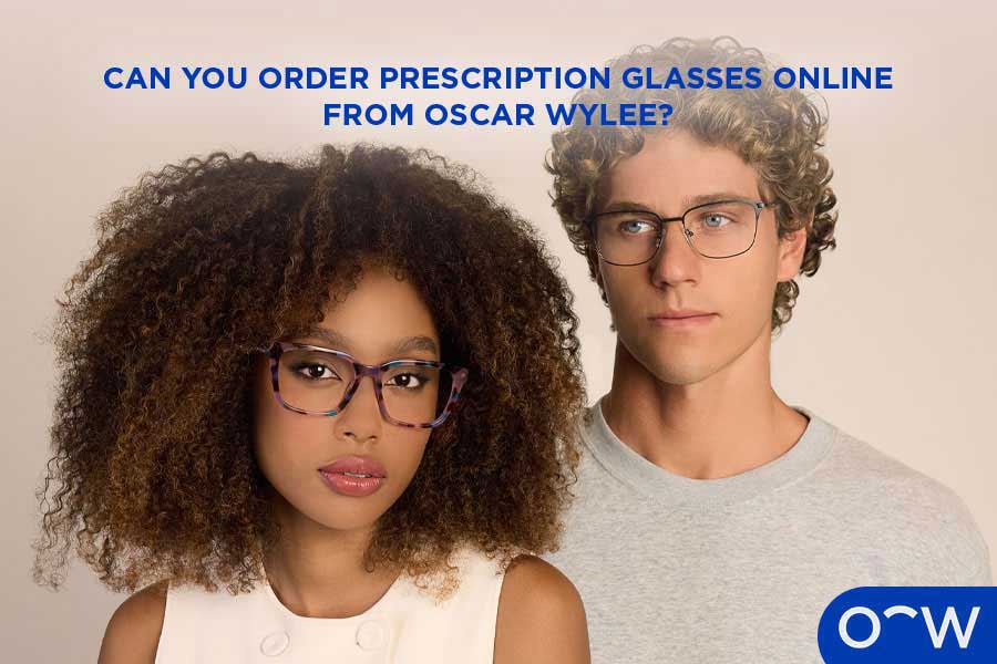A photo of two models wearing Oscar Wylee Prescription glasses.