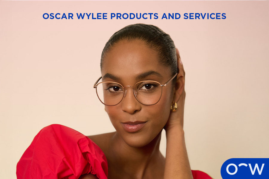 A photo of a woman wearing Oscar Wylee Glasses