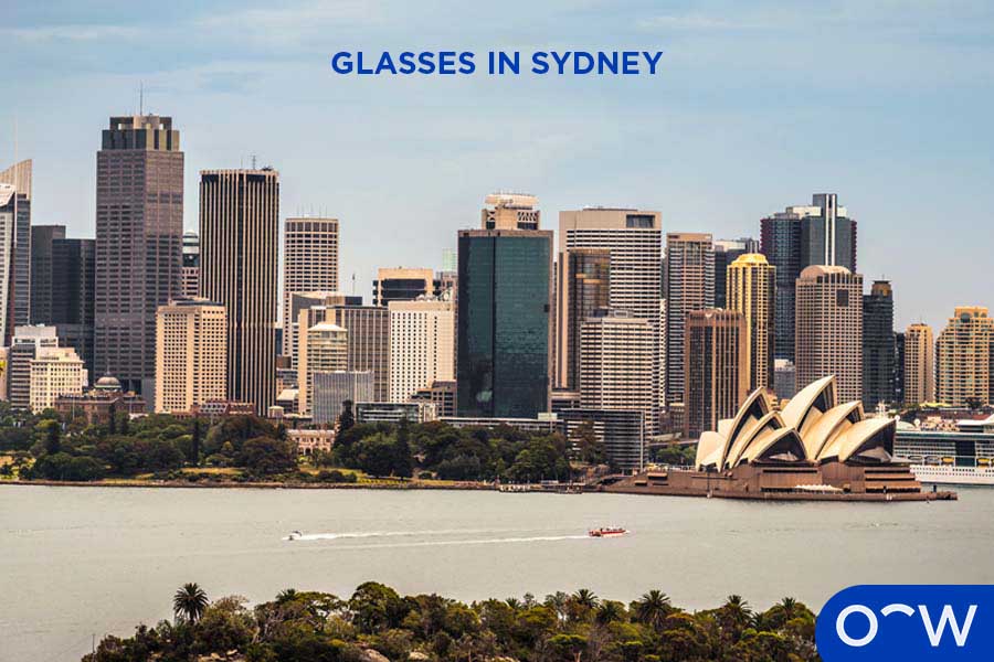 Glasses in Sydney. An image of Sydney.