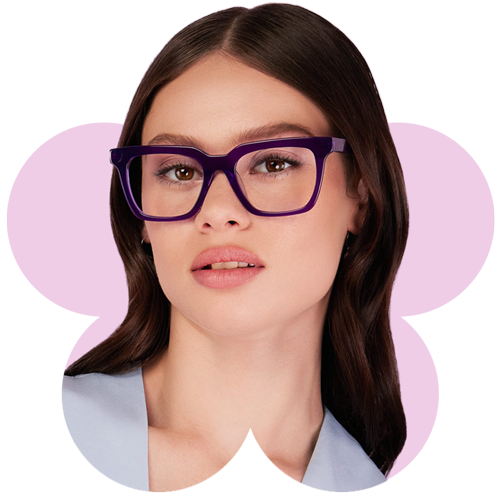 Female wearing Oscar Wylee NZ Frieda glasses in the colour Unicorn