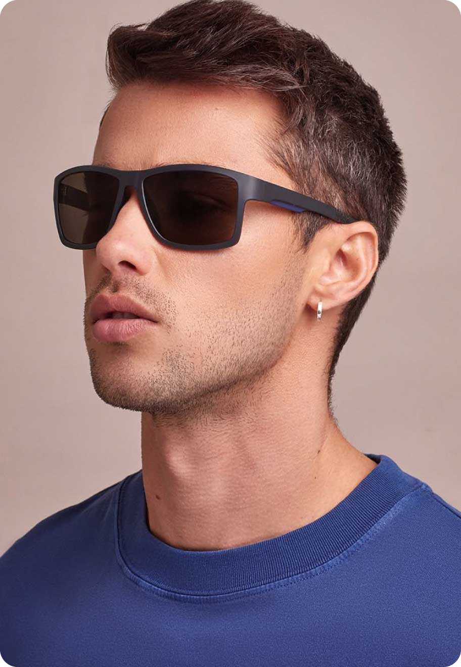 An image of a model wearing Crew sunglasses.
