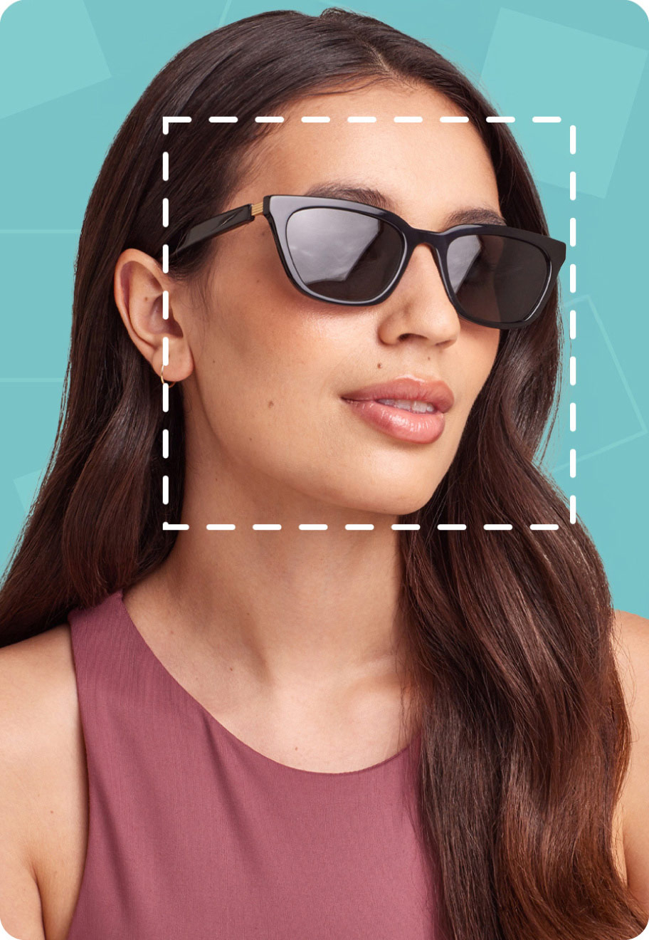 A woman with a square face wearing Oscar Wylee glasses.