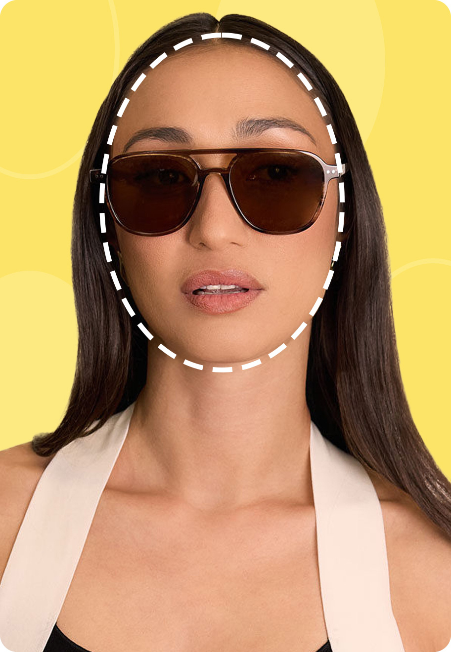 A woman with an oval face shape, wearing Oscar Wylee sunglasses.