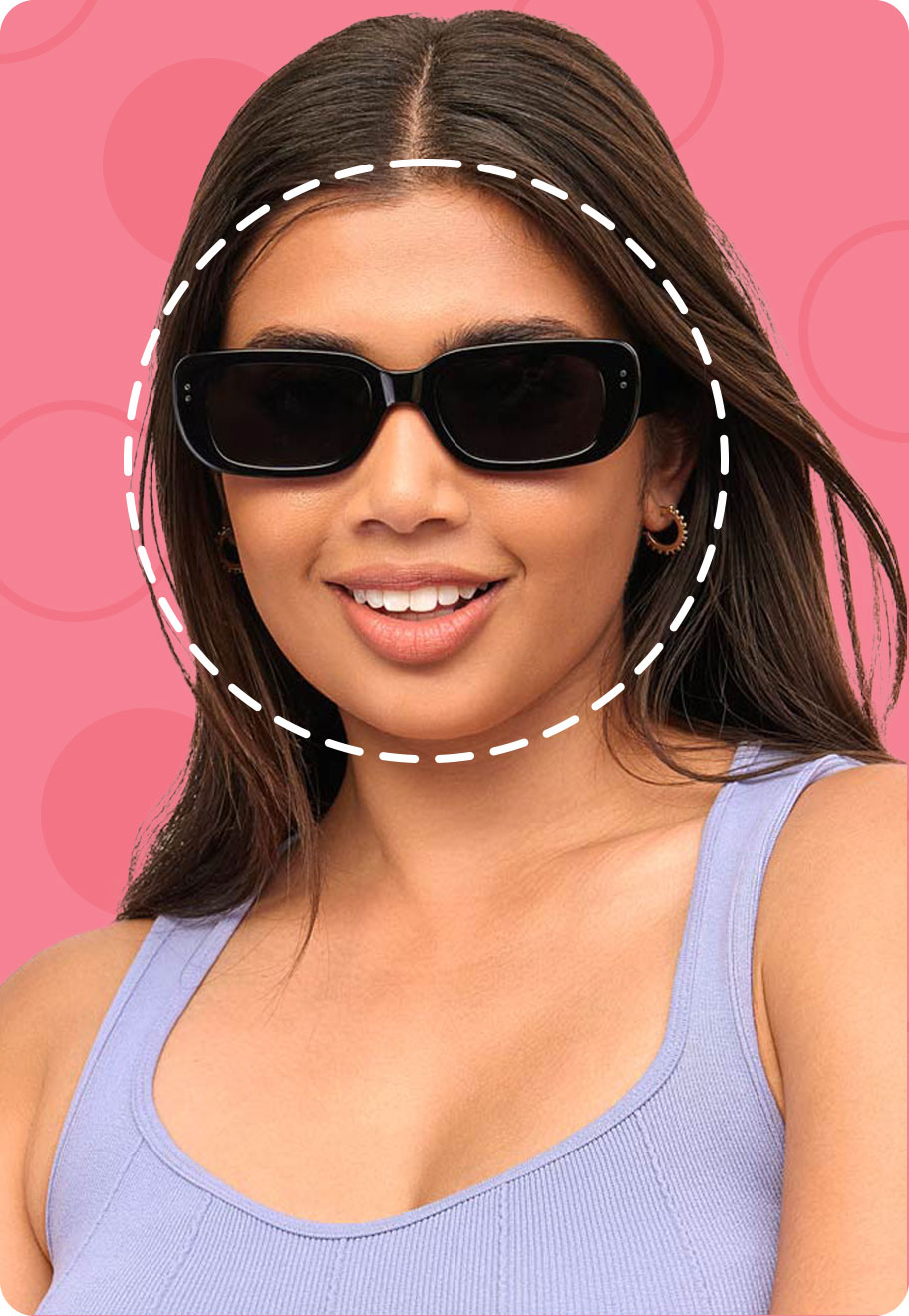 A woman with a round face shape, wearing Oscar Wylee glasses.
